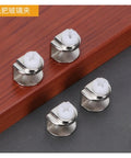 Heavy Duty Glass Shelf Brackets Set With Adjustable Zinc Alloy Clamp Clips for 8 to 10mm glass on wooden surface, 19x15x15mm.