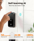 Home Key Smart Lock For Front Door, HomeKit Compatible Fingerprint Keypad Deadbolt With Built In WiFi, Matte Black