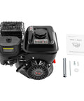 Powerful 7.5HP 212CC gas engine with electric start 4 stroke mud motor, black with owner's manual and parts.