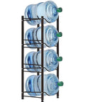 Heavy Duty 4 Tier 5 Gallon Water Jug Rack Stand for Home Office Pantry Steel Water Bottle Holder Dark Brown Finish