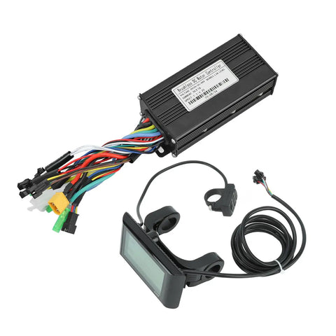 26A Sine Wave Brushless Motor Controller Kit With S900 LCD Display for Electric Bikes, showing wiring and display unit