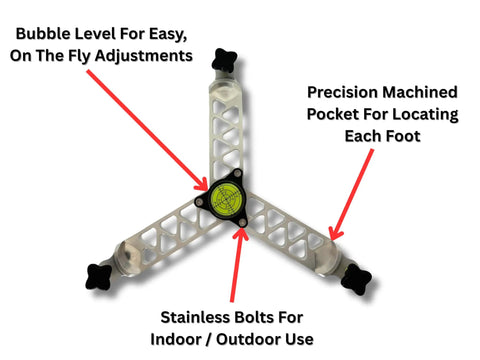 Pro Grade Aluminum Leveling Stand For Rapsodo MLM2Pro Golf Launch Monitor CNC Machined with Bubble Level and Stainless Bolts