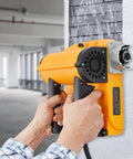 Rugged Workhorse Electric Wall Planer And Handheld Power Scraper Featuring Quick Adjust Depth Dial for stripping paint from a wall.