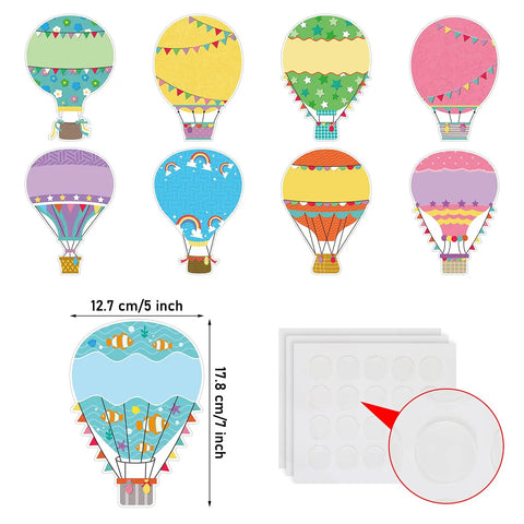 Colorful Fun Hot Air Balloon Cutouts Set Of 45 5 By 7 Inch Classroom Bulletin Board Accents For Back To School Decorations