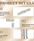 Product details of 50 Pcs Concealed Brass Barrel Hinges 5x30mm Dope For Jewelry Boxes And Small Woodworking Projects Silver