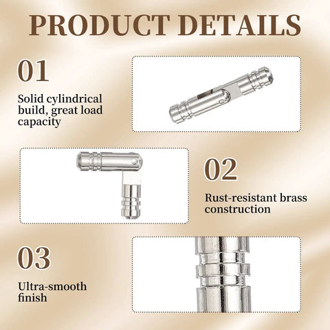 Product details of 50 Pcs Concealed Brass Barrel Hinges 5x30mm Dope For Jewelry Boxes And Small Woodworking Projects Silver