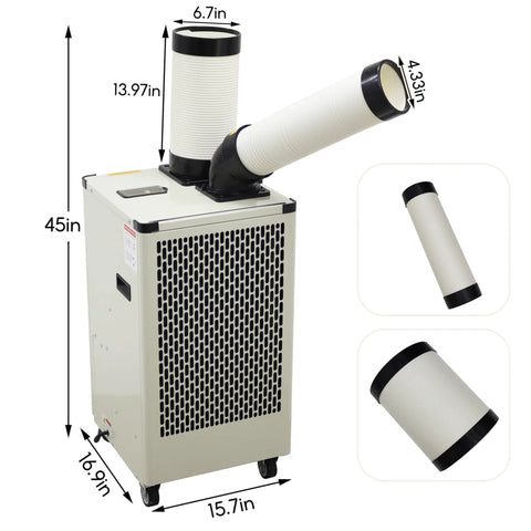 Built Tough 9180 BTU Industrial Spot Cooler And Portable Air Conditioner With High Airflow Single Outlet for efficient cooling.