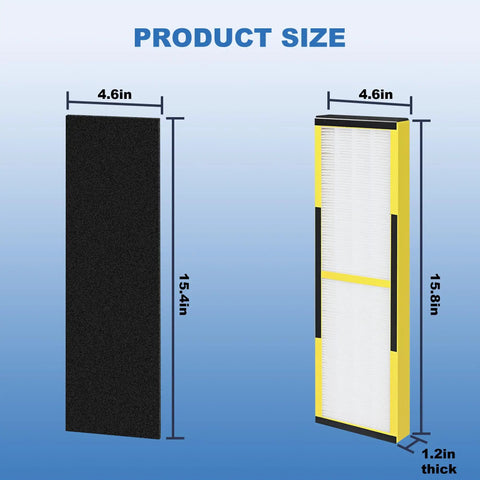 Filter B Replacement for Air Purifier Models AC4825 AC4300 AC4800 AC4850 AC4900 4 Pack with Carbon Filters size dimensions