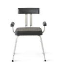 Momentum Shower Chair For Adults, Premium Non Slip Bath Seat With Adjustable Height, Armrests, Curved Backrest, Cushioned Seat, Gray