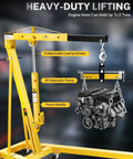 Heavy-Duty 2 Ton Hydraulic Engine Hoist And Cherry Picker Crane with 8T pump lifting engine with adjustable loads.