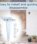 5 Inch Gate T Strap Hinges Zinc Plated Heavy Duty With Screws Pack Of 10 For Sheds Storage Gates And Barns, easy to install
