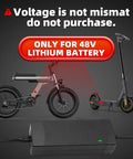Image of 54.6V 2A Fast Electric Bike Charger For 48V Batteries That Keeps Your Ride Juiced Compatible With Lectric XP and scooters.