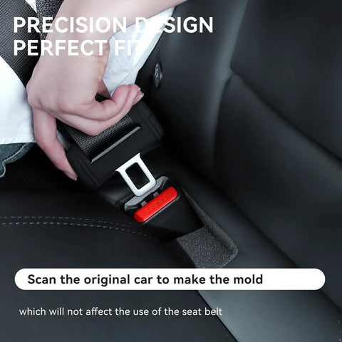 Five Pack Silicone Seat Belt Buckle Covers For Cars SUVs Trucks Anti Scratch Protection Reduces Noise Black