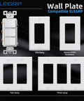 Three Paddle Decorator Rocker Light Switch For In Wall Installation 15A 120V Single Pole Electrical Paddle Self Grounding