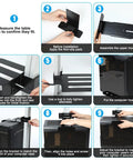 Step-by-step installation of Slick Under Desk PC Mount Clamp On Computer Tower Stand showing assembly and secure fit.