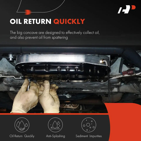 Mechanic installing Lower Engine Oil Pan Sump With Drain Plug For Audi A3 S3 TT And Volkswagen Golf GTI Alltrack 2015-2019
