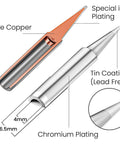 Soldering tips with bare copper, special iron plating, tin coating, part of 60W Adjustable Soldering Iron Kit With 25 In 1 Tool Set.