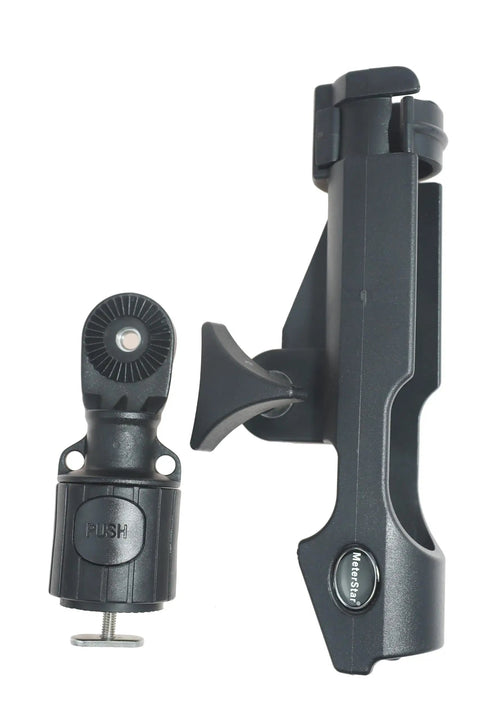 360 Degree MiniPort Fishing Rod Holder Set With Track Mount Base Kit No Tool Needed Quick Release Rod Socket System Universal Kayak Rail Or Hull Mount Includes 2 Round Bases And All Installation Accessories, black nylon parts