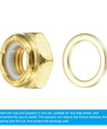 Gold lock nut and spacer from Skateboard Lock Nut Set For Longboards And Cruisers Two Pack Five Sixteenth Inch Hardware