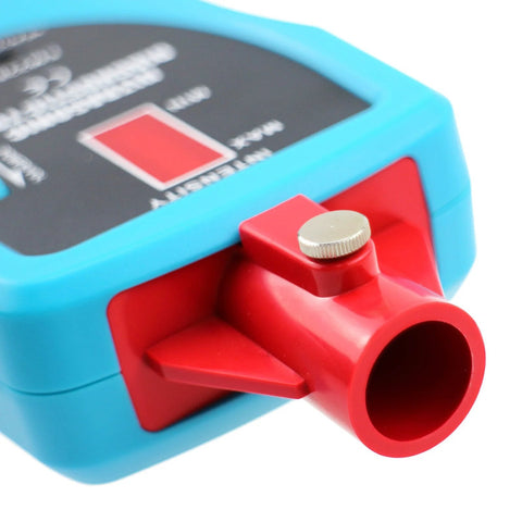 allsun Ultrasonic Leak Detector with blue body and red air/contact probe and rotary volume knob