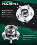 Front Wheel Bearing Hub Assembly Kit For AWD Dodge Charger Challenger Magnum Chrysler 300 5 Lug Direct Fit With ABS No ABS 2 Pack Premium Quality OE Replacement showing product parameters and design details.
