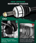 Heavy Duty Front CV Axle Assembly Pair Plug And Play Drop Right In Smooth Shifts Built Tough Drive Shafts For Honda Civic 1 8L L4 2006 Through 2015 Automatic Transmission Wrench Swapping Easy, close-up of reinforced chassis.