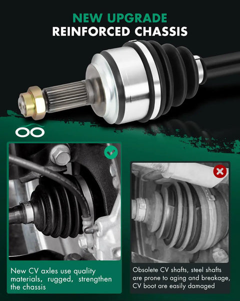 Heavy Duty Front CV Axle Assembly Pair Plug And Play Drop Right In Smooth Shifts Built Tough Drive Shafts For Honda Civic 1 8L L4 2006 Through 2015 Automatic Transmission Wrench Swapping Easy, close-up of reinforced chassis.
