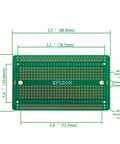 Dimensions of Handy Prototyping Solderable Breadboard Kit Green Gold Plated PCB Boards For DIY Electronics Projects 3.5x2.05 Inches