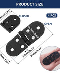 Beefy Heavy Duty 270 Degree Folding Table Hinges Set In Zinc Alloy For Cabinets Desks Drawers And Doors Black Finish Size Diagram