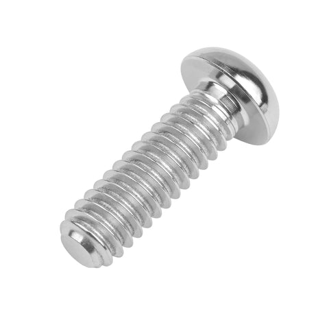 Close-up of a Titanium Button Head Socket Cap Screw 1/4-20 Grade 5 Ti 6Al 4V Fully Threaded With Allen Hex Drive, 12.7mm, silver finish.