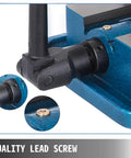 Close-up of Beefy 3 Inch Milling Vise For Bench Clamp, showing the quality lead screw, in solid iron construction with swivel base.