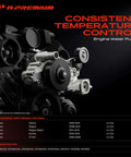 Heavy Duty Engine Water Pump With Drive Pulley And Crankshaft Seal Gasket Assembly Zero Hassle Straight Bolt In Replacement For Nissan Altima Rogue Sentra Xtrail 2.5L L4 Doohc Engines 2002 To 2015 showcased on a black background.
