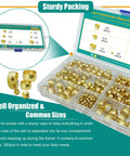 Brass compression sleeve ferrule kit, 280pcs in clear case, 6 sizes (1/8–1/2 in) for tube fittings