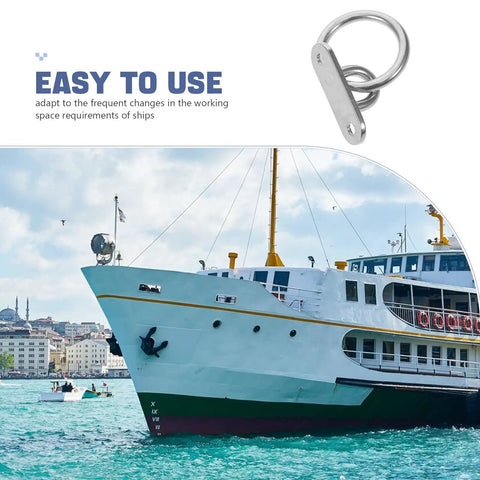 Ultra Strong Marine Tough Stainless Steel Anchor Ring Hooks And Heavy Duty Pad Eye Plates For Boat Rigging Deck Hardware on a ship.