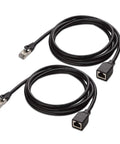 Two Pack 10Gbps Shielded Cat6 Ethernet Extension Cables, 6 Feet Each, black, durable shielded design with port saver for gaming and streaming