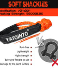 Soft Shackles Recovery Kit With Half Inch By Twenty Two Inch Tow Shackle And Snatch Ring 56000 Lbs Capacity visible