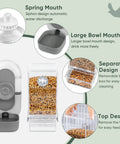 No Drama Spill Proof Bird Water Dispenser And Easy Fill Feeder Tray For Parrot Cages with large bowl mouth design and clear seed tray.