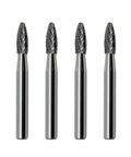 Flame Shape Tungsten Carbide Rotary Burr For Metalworking And Woodworking 4 Pack Grind It Down Deburring And Carving And Material Removal Tool For Automotive Repair And Other Projects