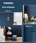 Room with Navy Blue Peel And Stick Wallpaper Matte Finish Self-Adhesive Vinyl Contact Paper For Walls, furniture, and decor.