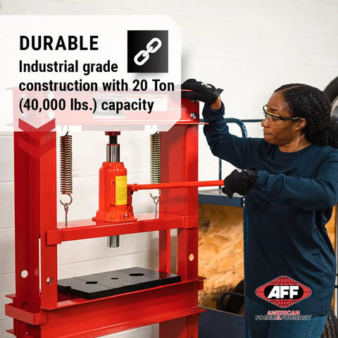20 Ton Hydraulic Shop Press For Gear Bearing And Bushing Removal Straightening And Bending Heavy Duty Industrial Grade Beast in use