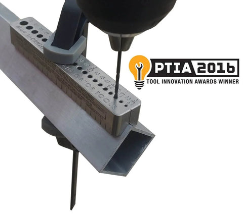 Compact V Drill Guide With Twenty One Drill Sizes For Straight, Accurate Hand Drilling On Flat Surfaces, Corners And Round Parts