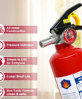 Close-up of Six Pack 2.5 Lb ABC Dry Chemical Fire Extinguisher With Quick Release Handle
