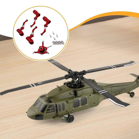 RC Helicopter Swashplate Set Leaf Clip Replacement Aluminum Plug And Play Easy Install For K124 And K170 Red Spare Part