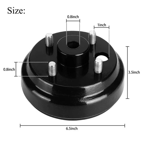 Golf Cart Brake Drum Hub Assembly For EZGO TXT PDS Electric And 1982-1993 2-Cycle Gas Vehicles Replaces OEM 19186G1P Fits 1982-Up Easy Install No Hassle Durable Steel