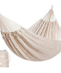 Mayan Style Handwoven Rope Hammock For Two With Carry Bag Cozy 120 Inch Long by 67 Inch Wide Bed 500 Pound Capacity