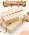 24 Piece Basswood Carving Blocks Kit With 3 Sizes For Whittling And Crafts, Easy To Carve And Paint Wood Blocks