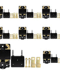 Heavy Duty 2 Way Lockable Gate Latch Kit for Round Tube Fences Rock Solid Fit 1-5/8 to 2 Inch OD 8 Pack displayed with screws and mounting hardware.