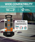 Heavy Duty Power Strip Tower With 3000W Surge Protection And 10 Outlets Plus 4 USB Ports, 6 Foot 16AWG Extension Cord in office