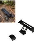 Universal Front Bumper And Rear Spoiler Kit For Electric Skateboards Boosts Downforce And Stability, shown with an electric skateboard