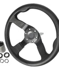 350mm 13.8 Inch Go Kart Steering Wheel Kit With Holder And 6904RS Bearings, Universal Fit, black metal construction